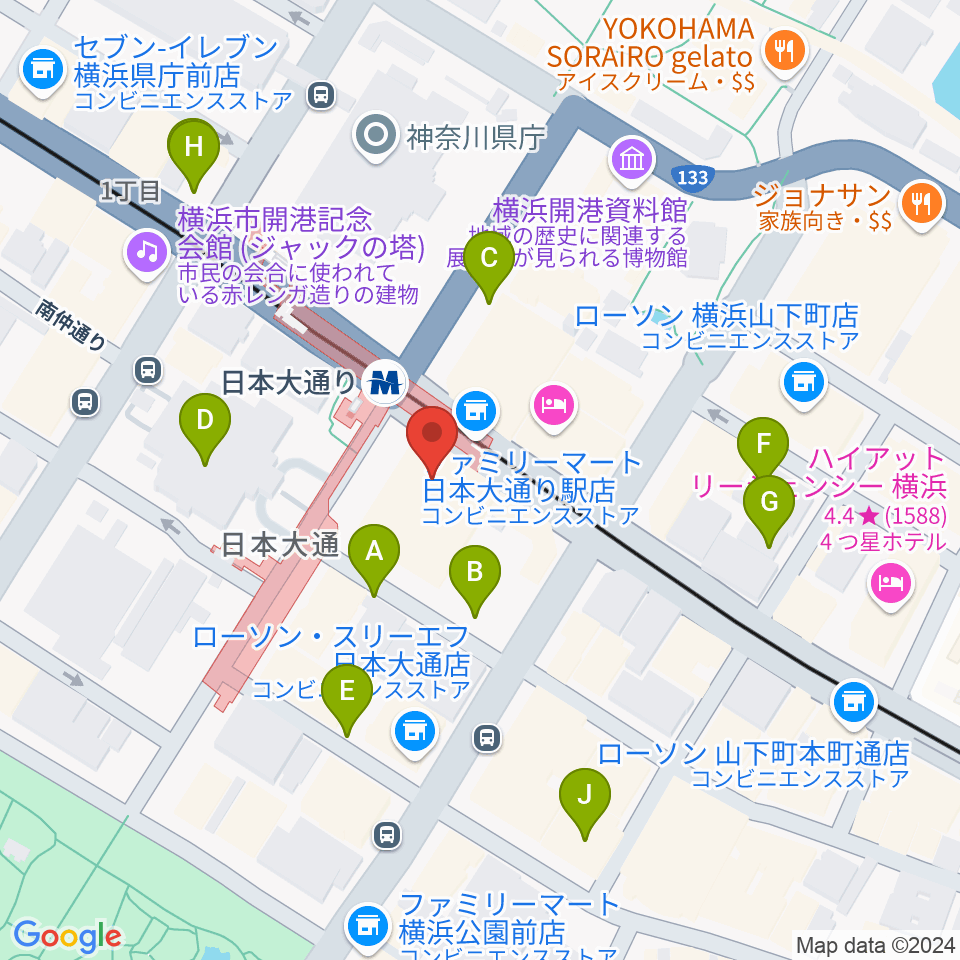 横浜情報文化センター周辺の駐車場・コインパーキング一覧地図