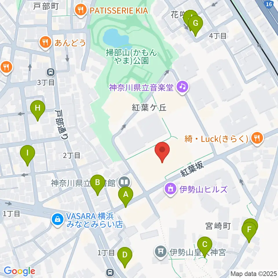 神奈川県立青少年センター周辺の駐車場・コインパーキング一覧地図