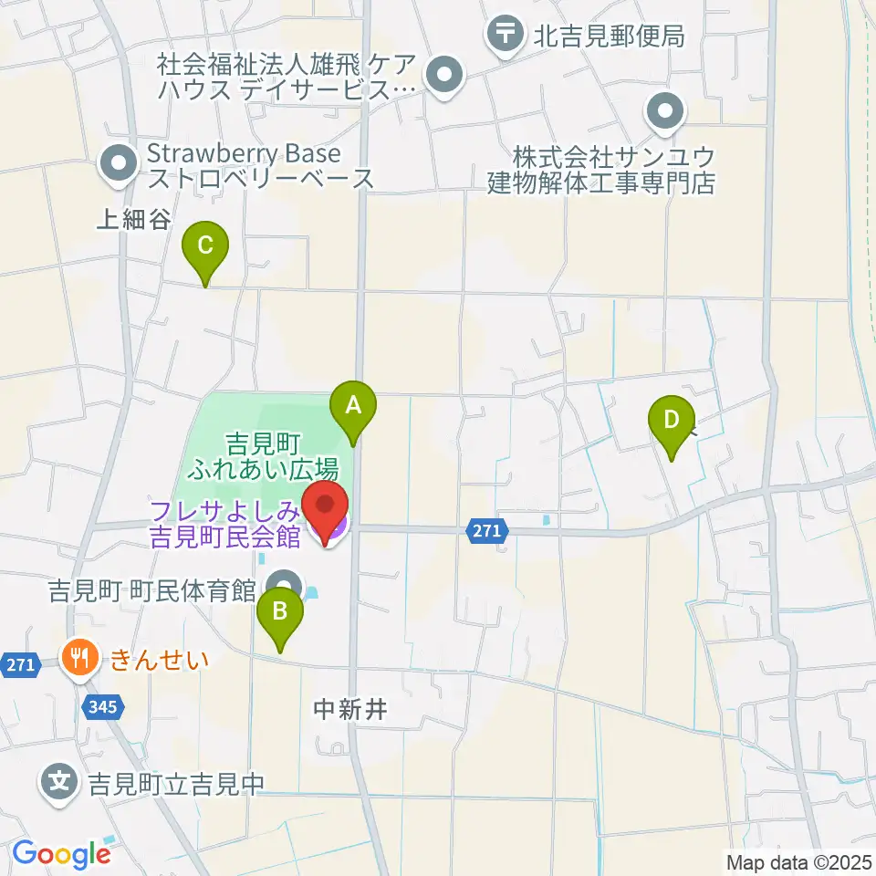 吉見町民会館(フレサよしみ)周辺の駐車場・コインパーキング一覧地図