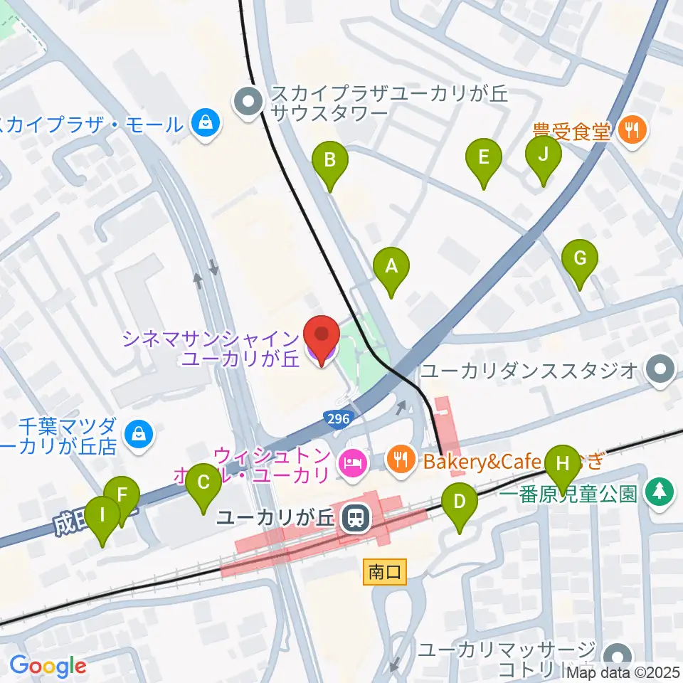 シネマサンシャインユーカリが丘周辺の駐車場・コインパーキング一覧地図