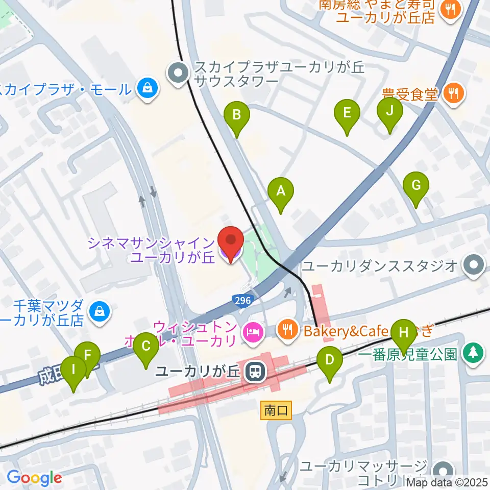 シネマサンシャインユーカリが丘周辺の駐車場・コインパーキング一覧地図