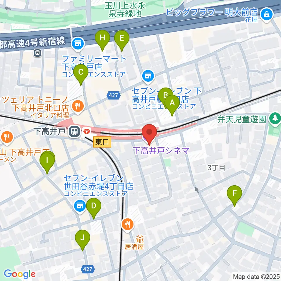 下高井戸シネマ周辺の駐車場・コインパーキング一覧地図