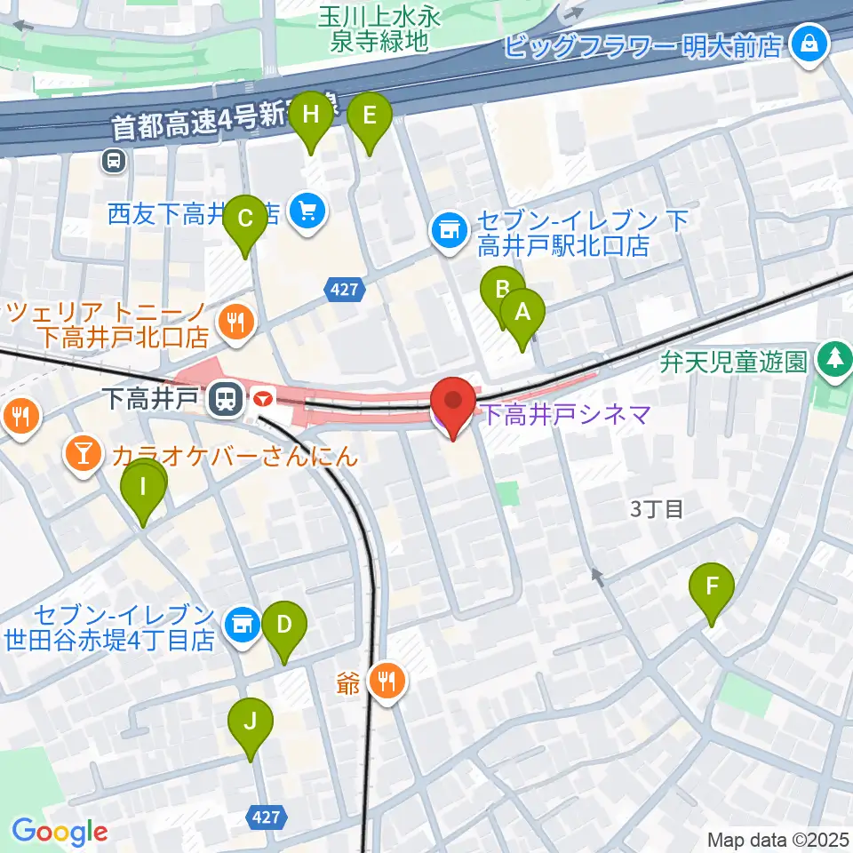 下高井戸シネマ周辺の駐車場・コインパーキング一覧地図