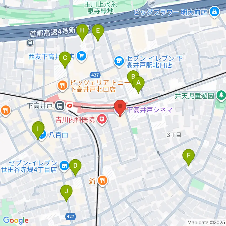 下高井戸シネマ周辺の駐車場・コインパーキング一覧地図
