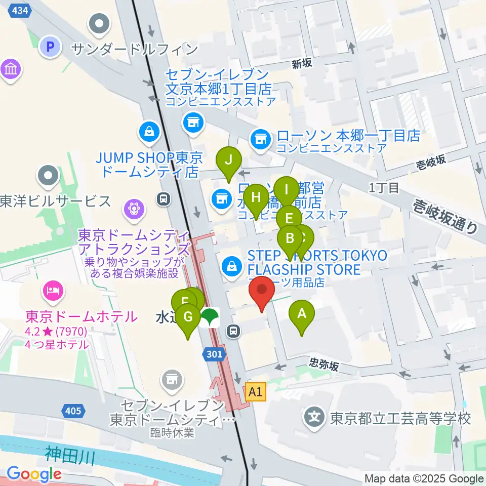 水道橋Ftarri周辺の駐車場・コインパーキング一覧地図
