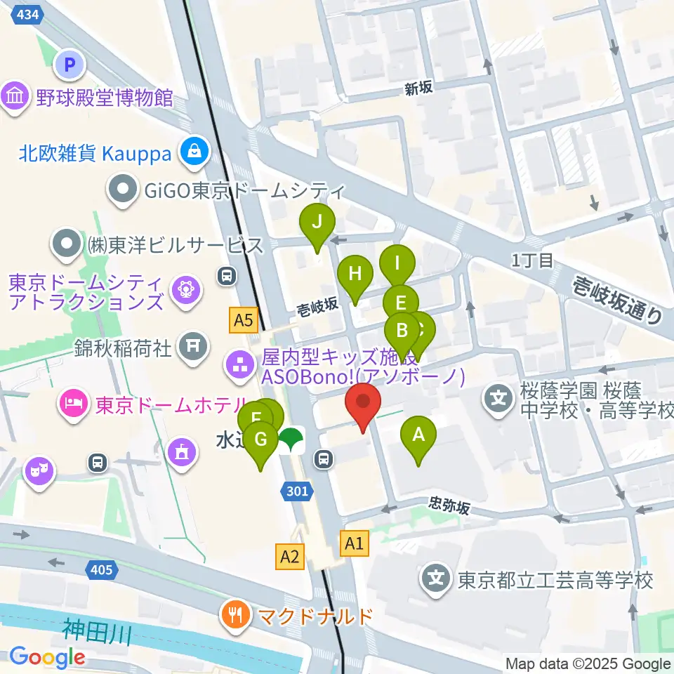 水道橋Ftarri周辺の駐車場・コインパーキング一覧地図