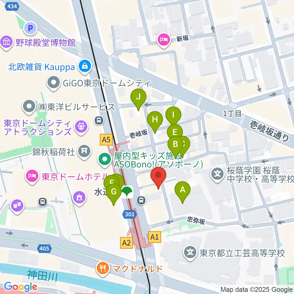 水道橋Ftarri周辺の駐車場・コインパーキング一覧地図