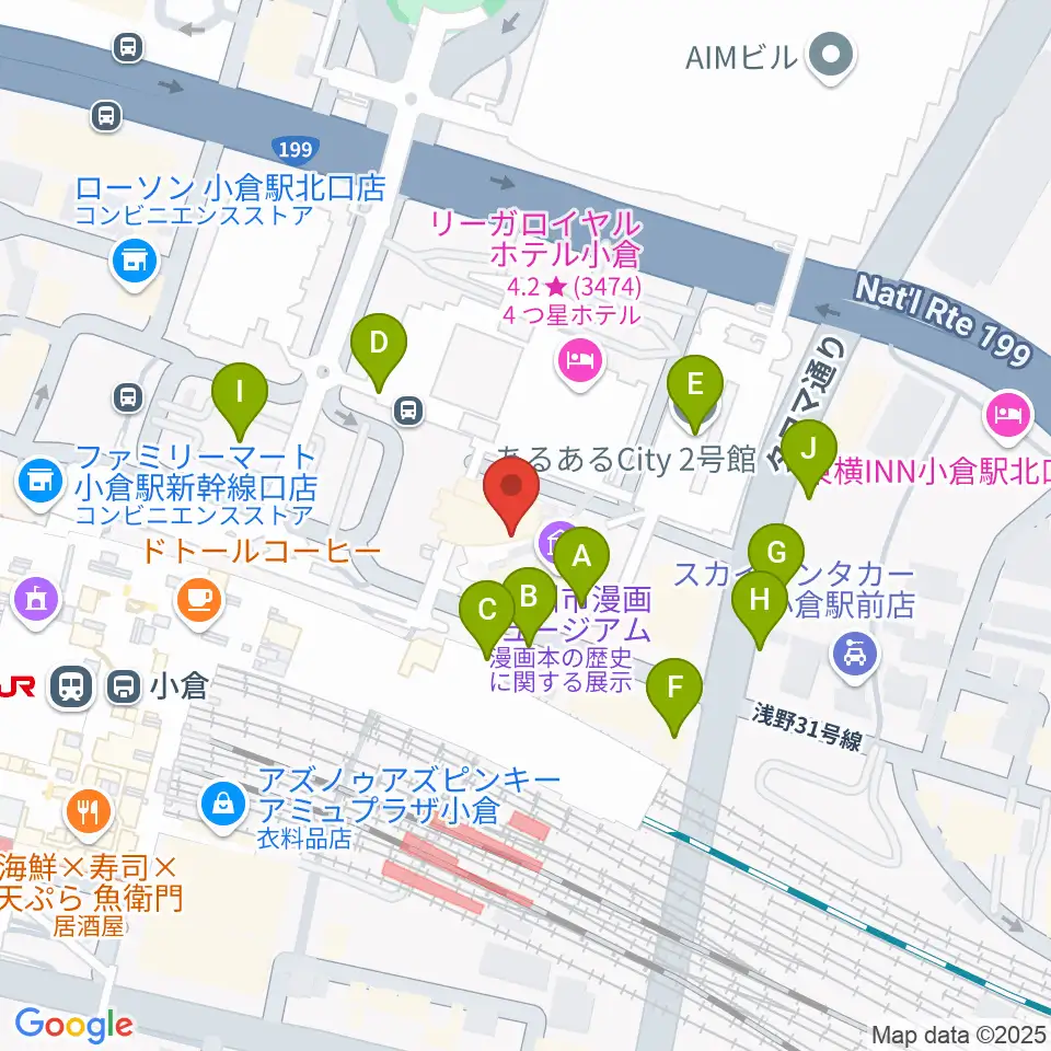 あるあるcity B1Fスタジオ周辺の駐車場・コインパーキング一覧地図