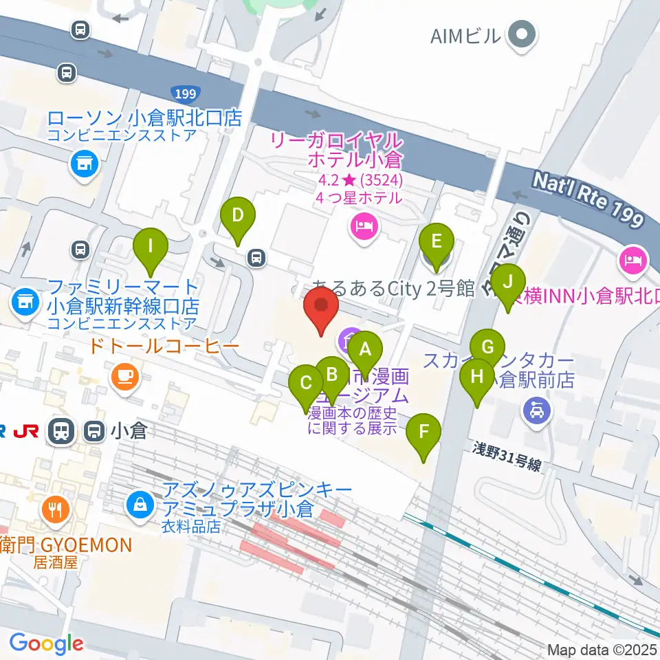 あるあるcity B1Fスタジオ周辺の駐車場・コインパーキング一覧地図