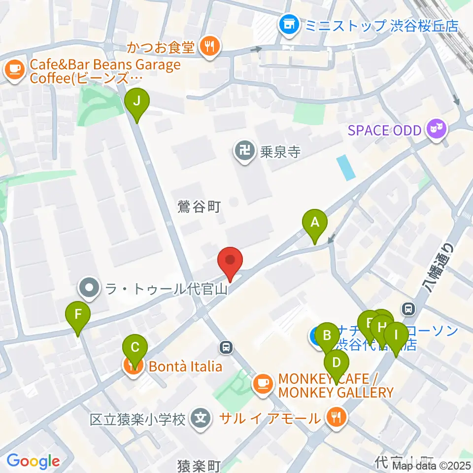 未来太鼓道場 みらい代官山スタジオ周辺の駐車場・コインパーキング一覧地図