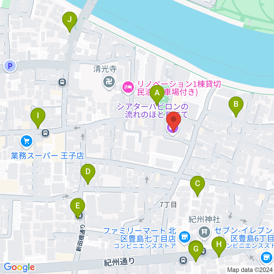 東京バビロン周辺の駐車場・コインパーキング一覧地図