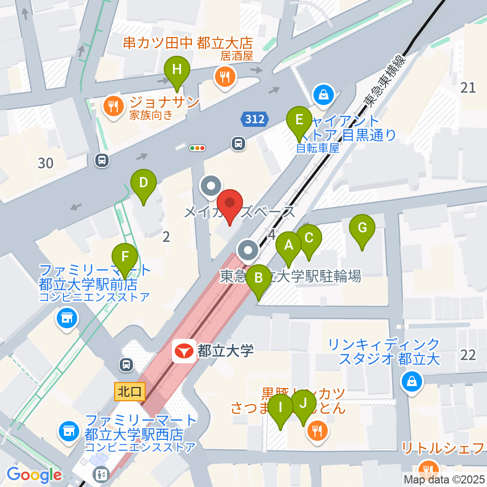 都立大学イーハトーブ周辺の駐車場・コインパーキング一覧地図