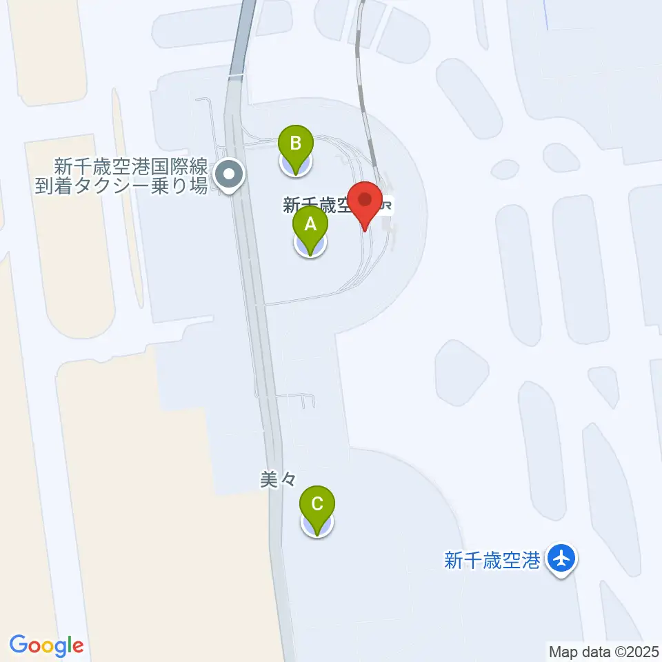新千歳空港シアター周辺の駐車場・コインパーキング一覧地図