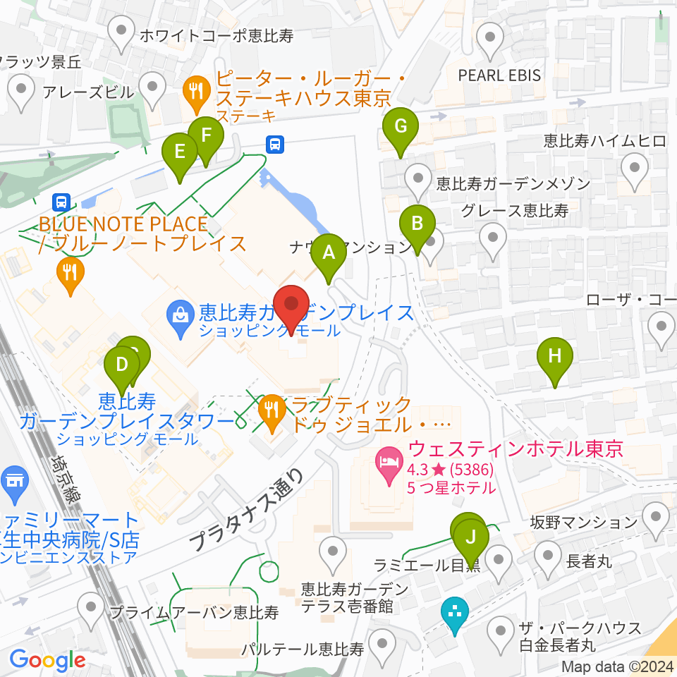 恵比寿ガーデンシネマ周辺の駐車場・コインパーキング一覧地図
