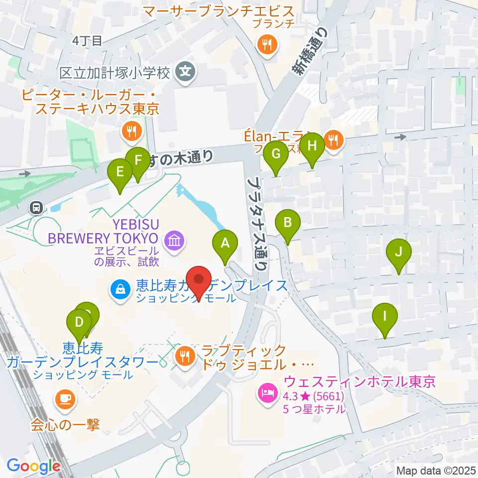 恵比寿ガーデンシネマ周辺の駐車場・コインパーキング一覧地図