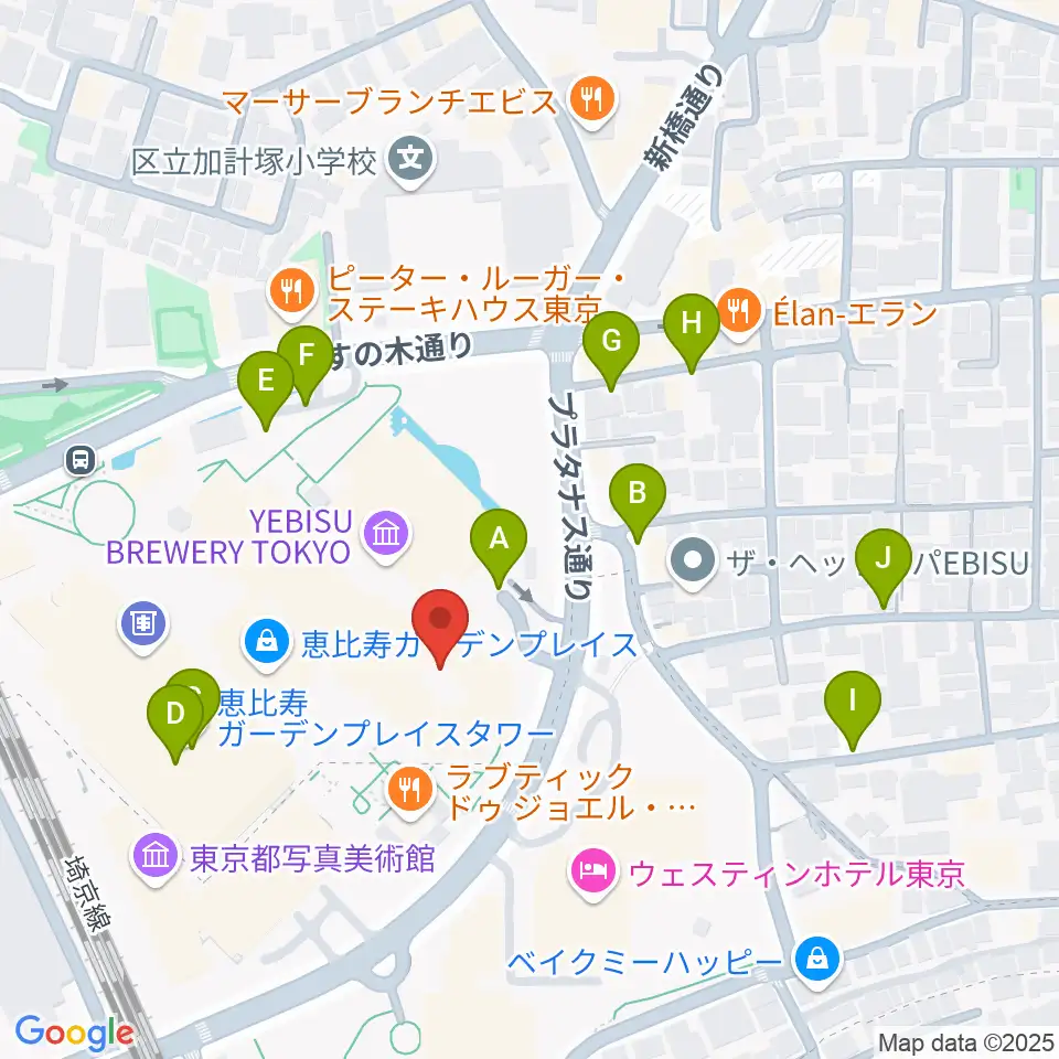 恵比寿ガーデンシネマ周辺の駐車場・コインパーキング一覧地図