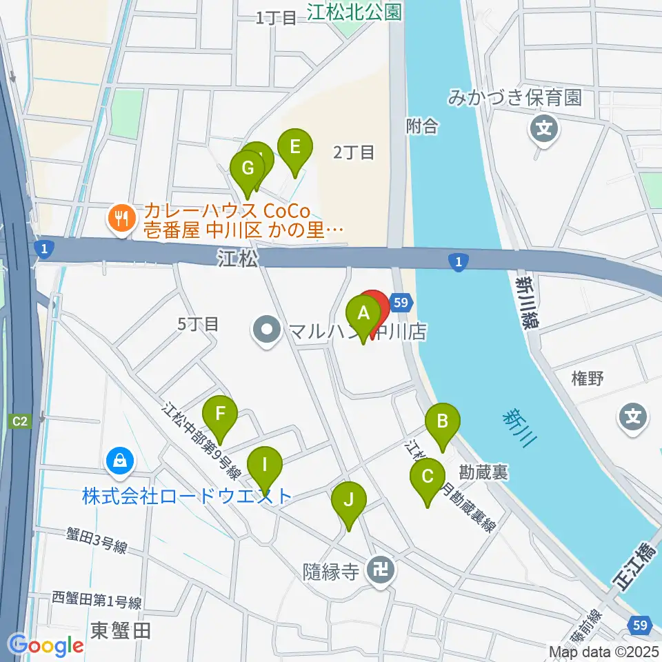 シネマワールド中川周辺の駐車場・コインパーキング一覧地図