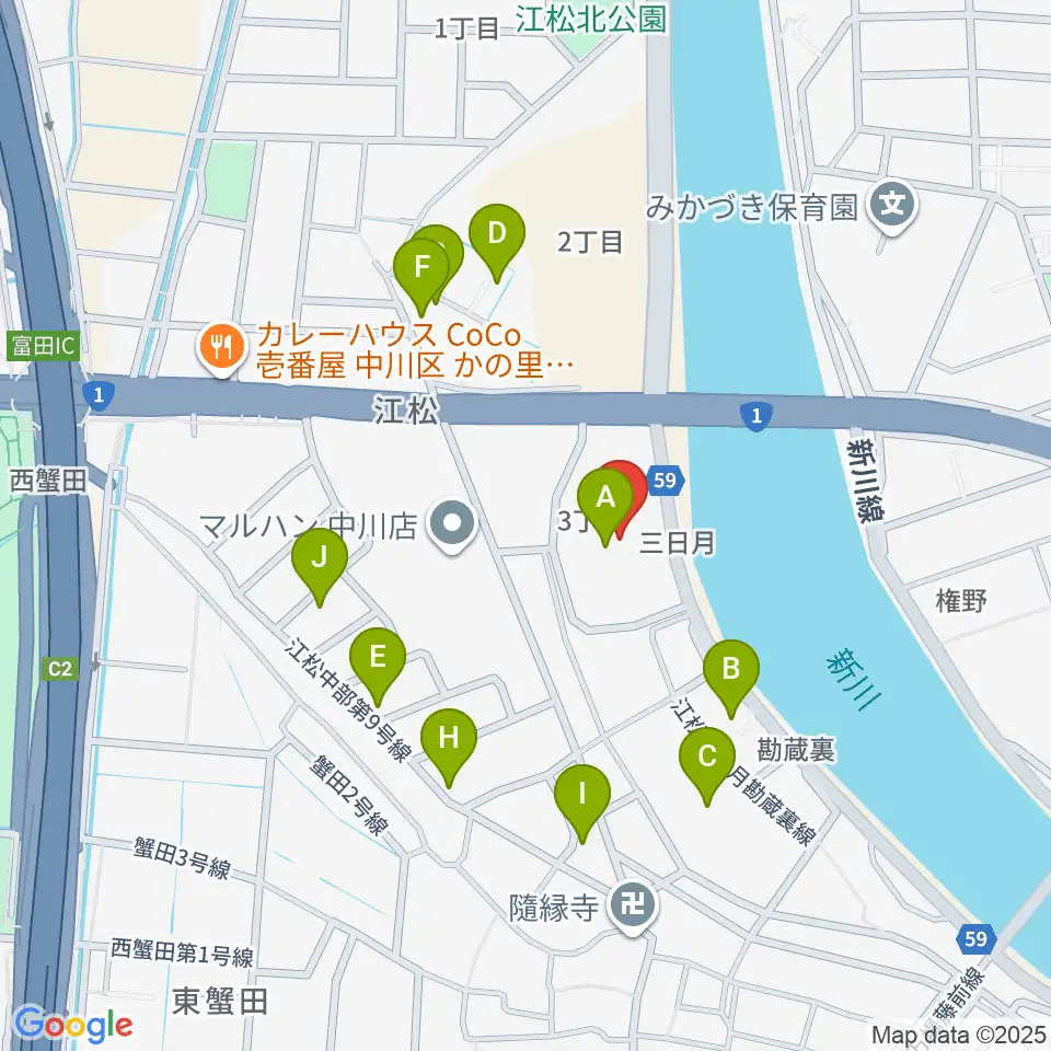 シネマワールド中川周辺の駐車場・コインパーキング一覧地図