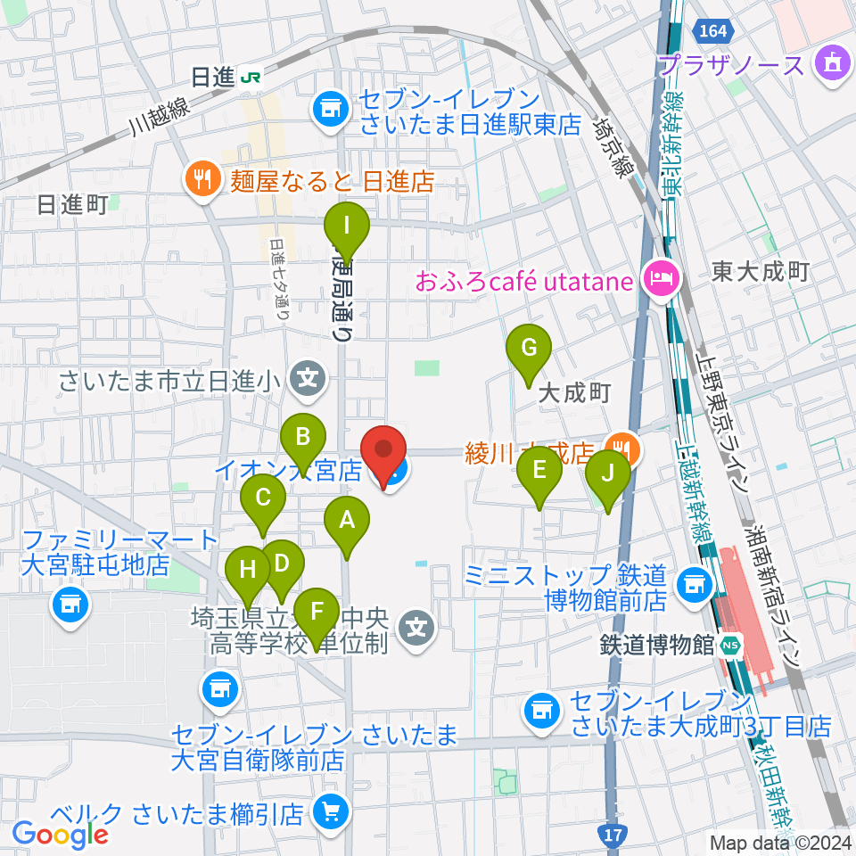 イオンシネマ大宮周辺の駐車場・コインパーキング一覧地図