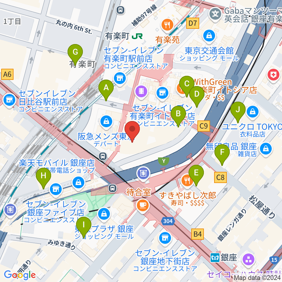 丸の内ピカデリー周辺の駐車場・コインパーキング一覧地図