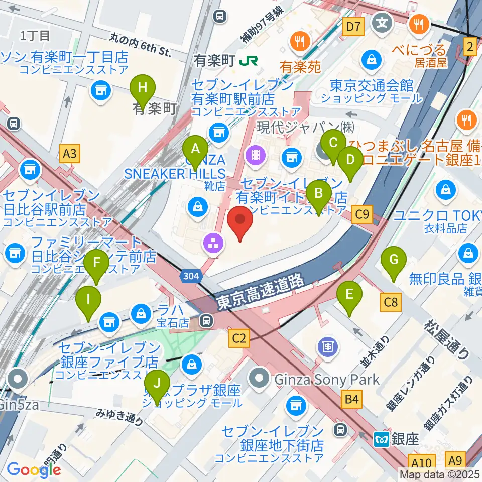 丸の内ピカデリー周辺の駐車場・コインパーキング一覧地図