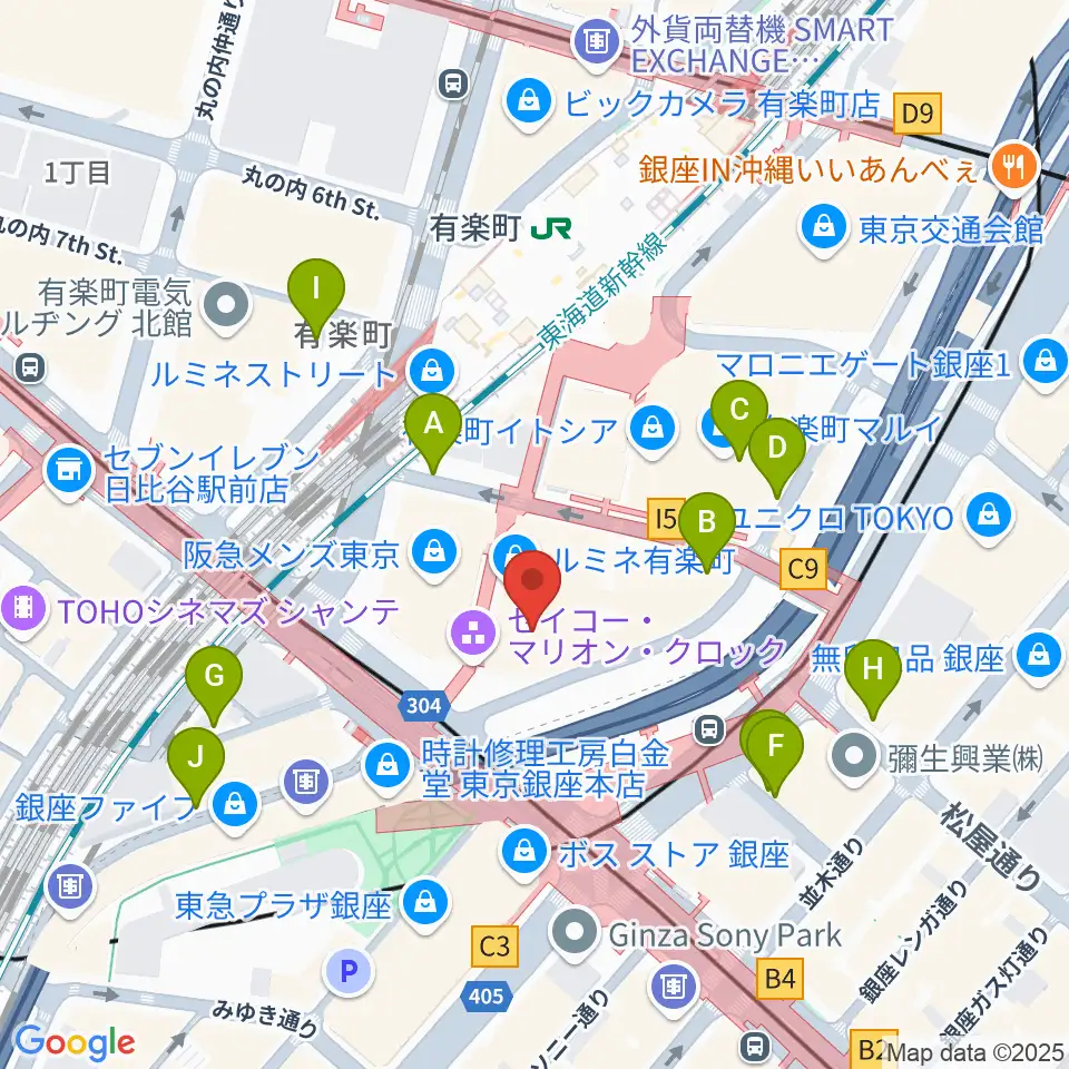 丸の内ピカデリー周辺の駐車場・コインパーキング一覧地図
