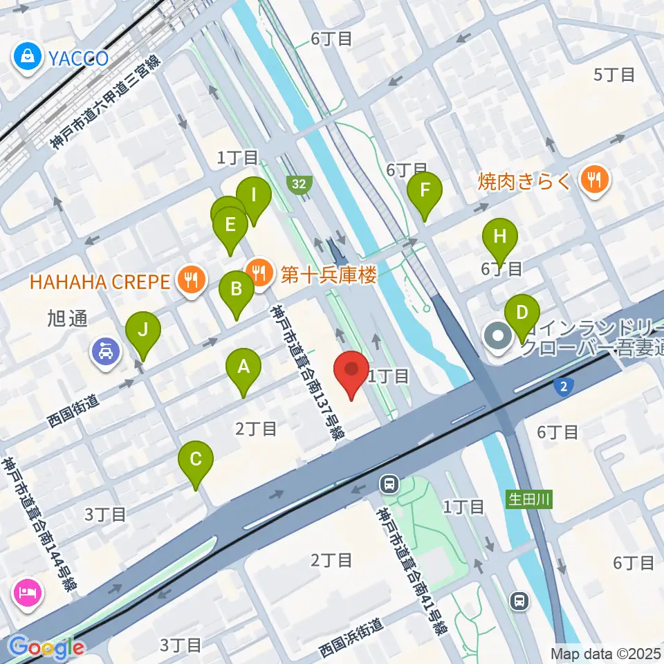 神戸ロッククラブ周辺の駐車場・コインパーキング一覧地図