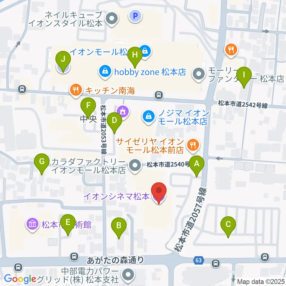 イオンシネマ松本周辺の駐車場・コインパーキング一覧地図