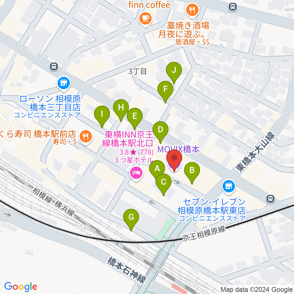 MOVIX橋本周辺の駐車場・コインパーキング一覧地図