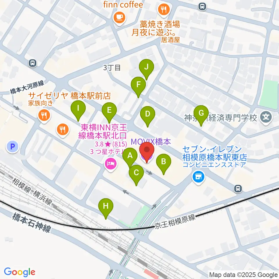 MOVIX橋本周辺の駐車場・コインパーキング一覧地図