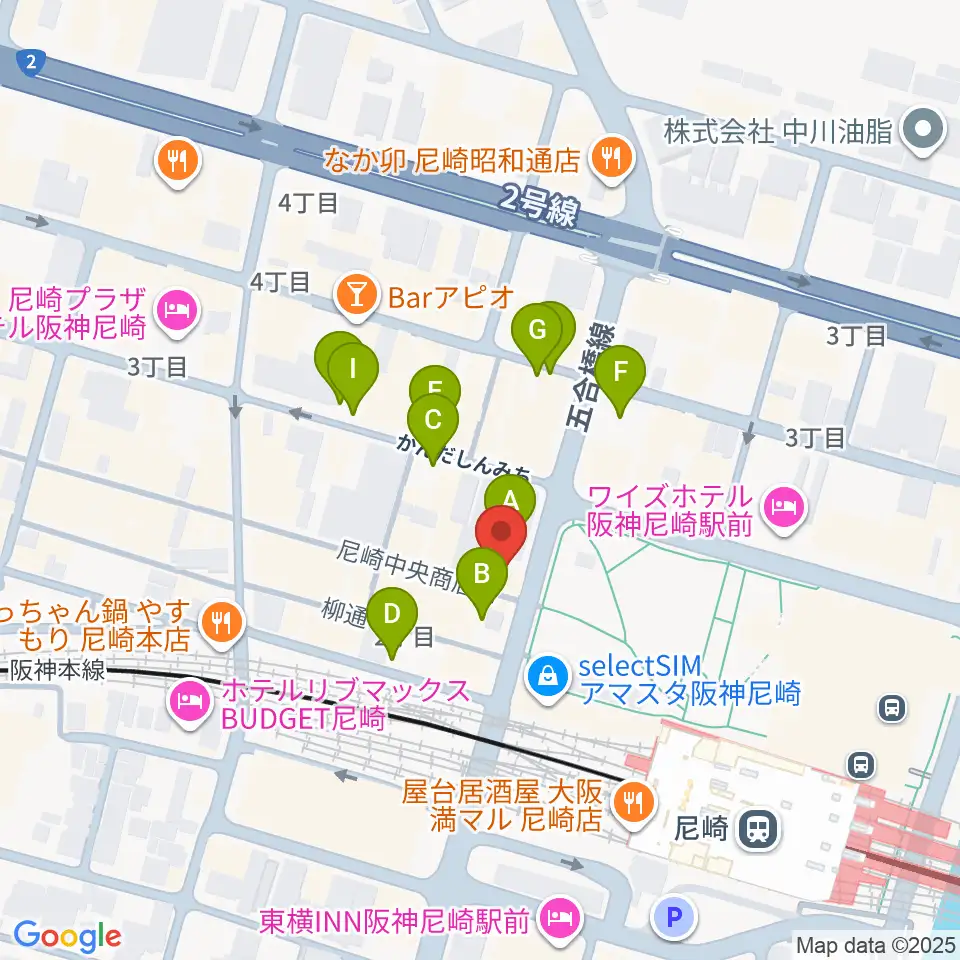 尼崎Scope周辺の駐車場・コインパーキング一覧地図