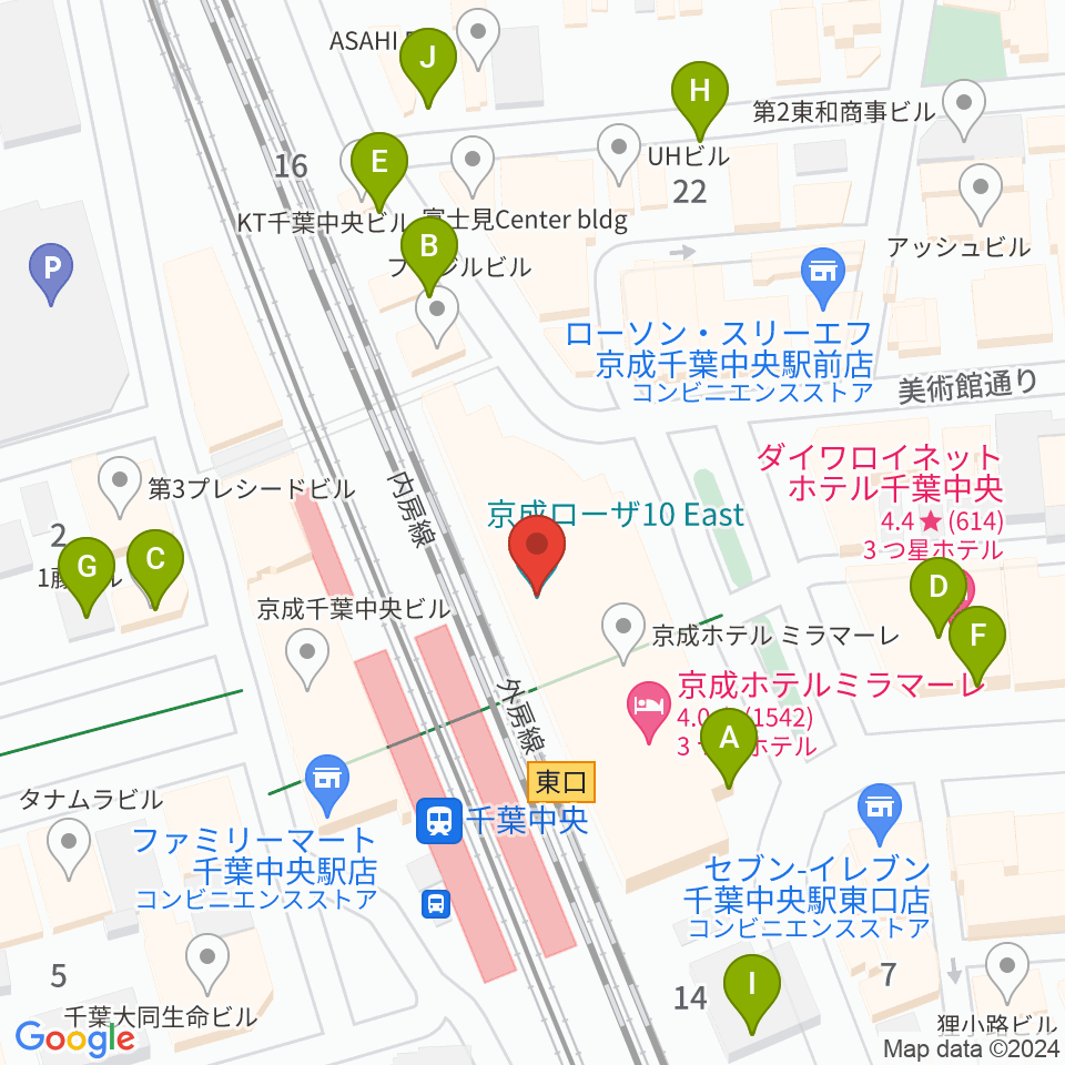 京成ローザ10周辺の駐車場・コインパーキング一覧地図