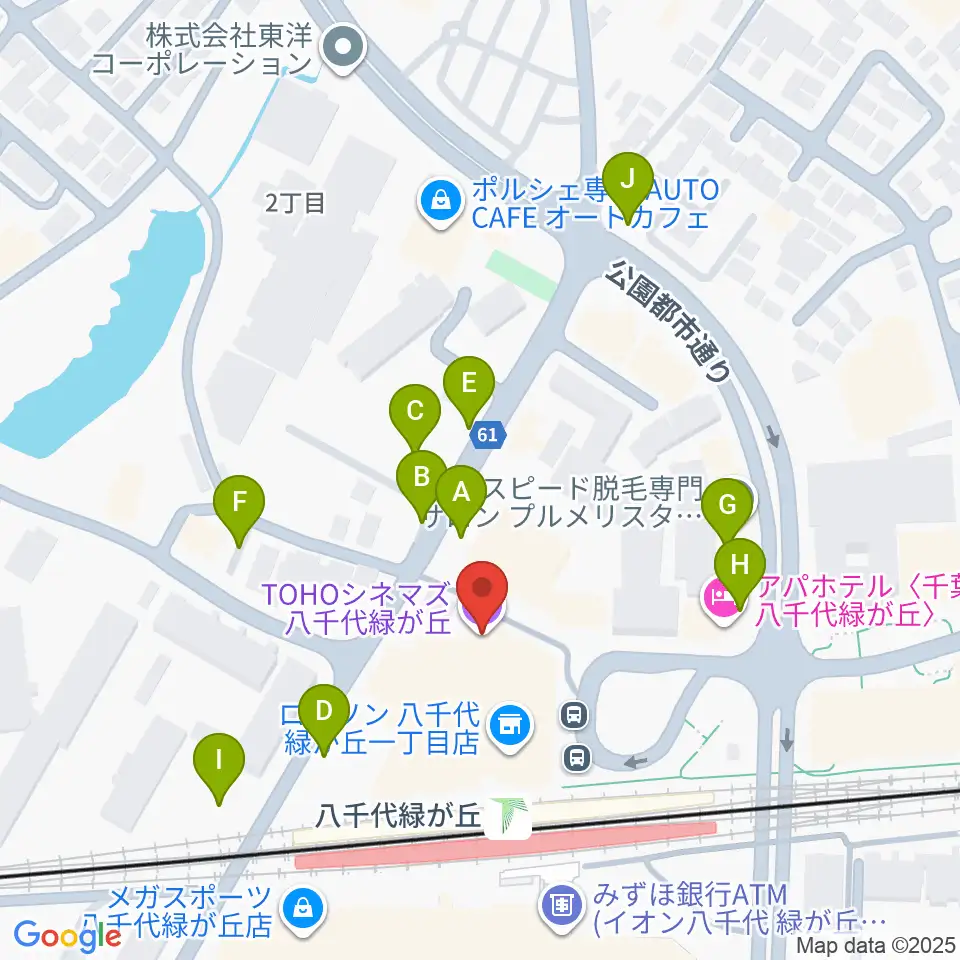 TOHOシネマズ八千代緑が丘周辺の駐車場・コインパーキング一覧地図