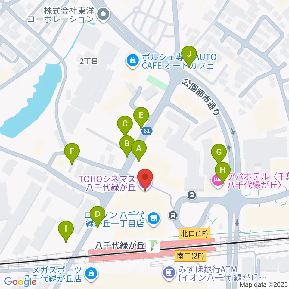 TOHOシネマズ八千代緑が丘周辺の駐車場・コインパーキング一覧地図