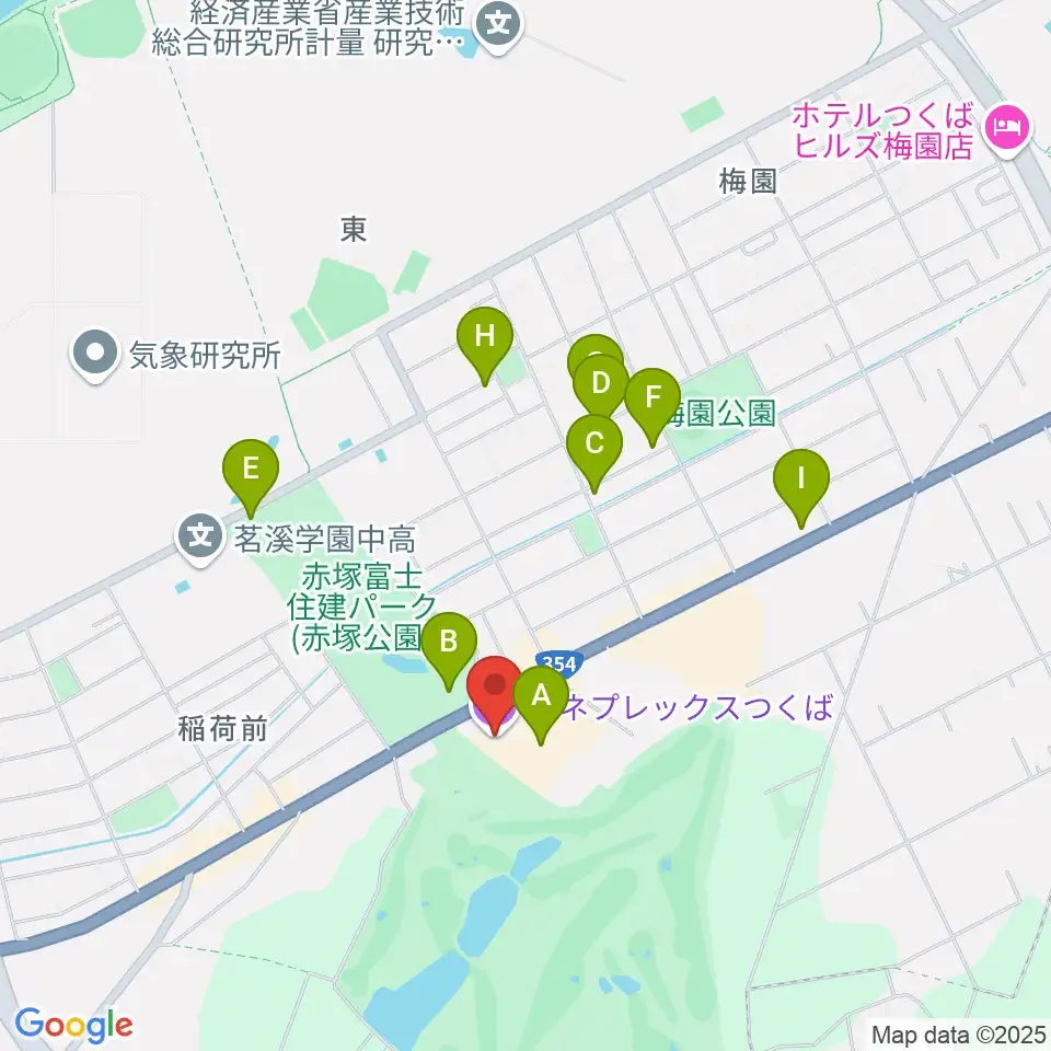 シネプレックスつくば周辺の駐車場・コインパーキング一覧地図