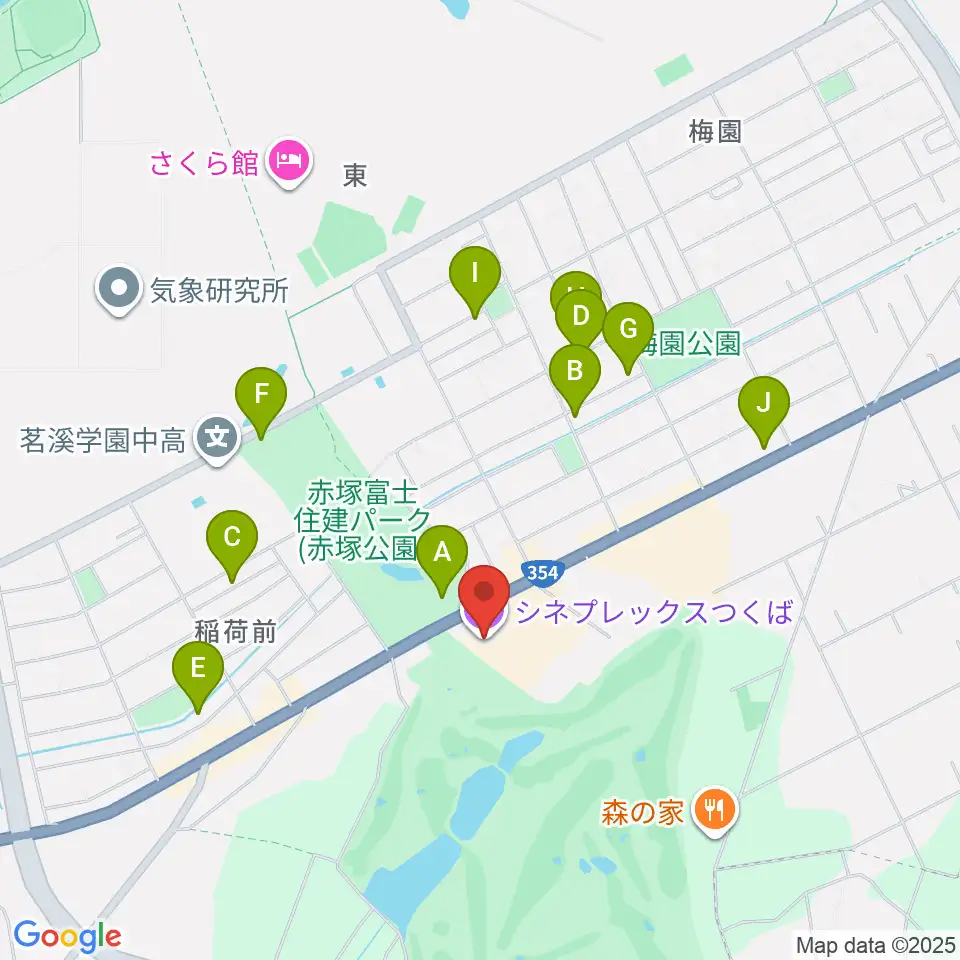 シネプレックスつくば周辺の駐車場・コインパーキング一覧地図