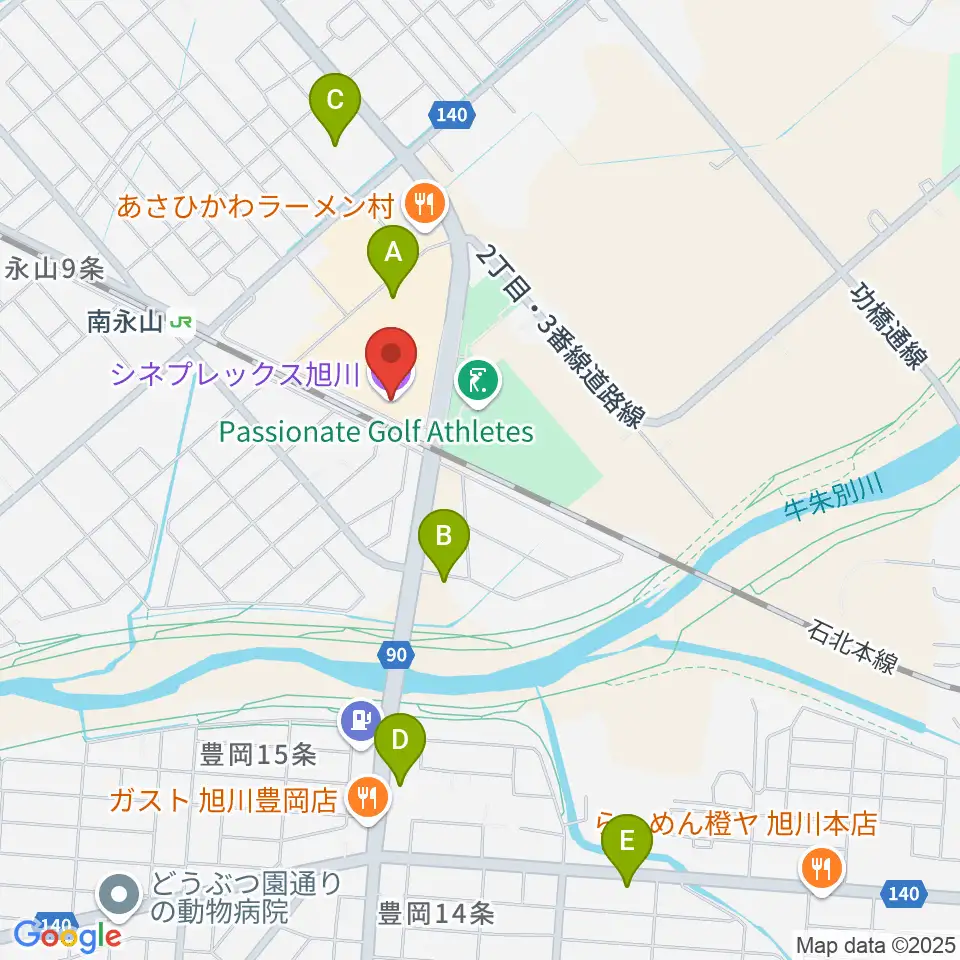 シネプレックス旭川周辺の駐車場・コインパーキング一覧地図