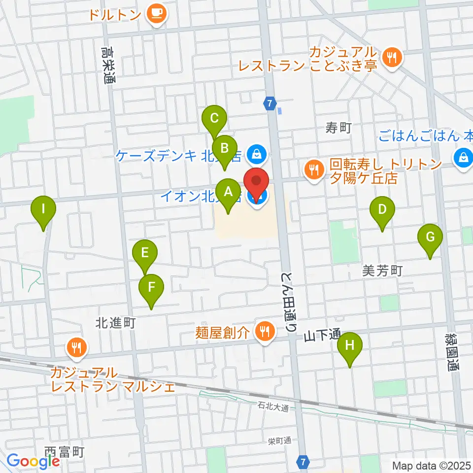 イオンシネマ北見周辺の駐車場・コインパーキング一覧地図