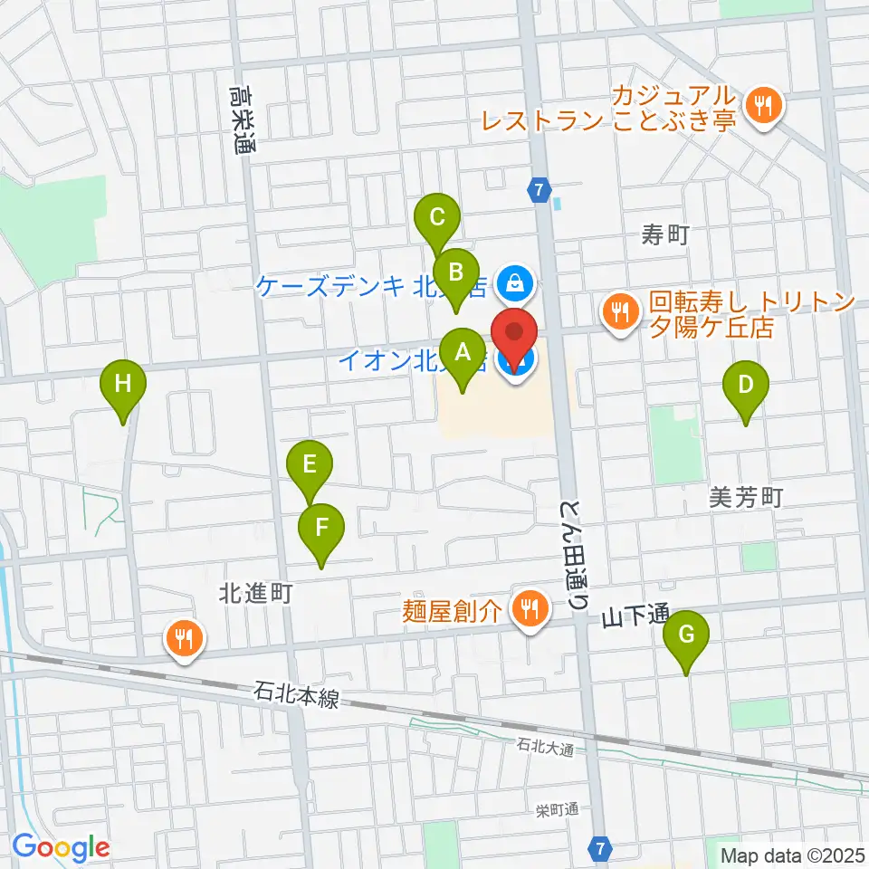 イオンシネマ北見周辺の駐車場・コインパーキング一覧地図