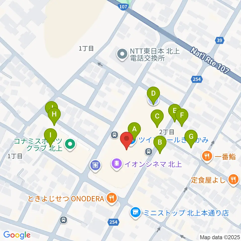 イオンシネマ北上周辺の駐車場・コインパーキング一覧地図
