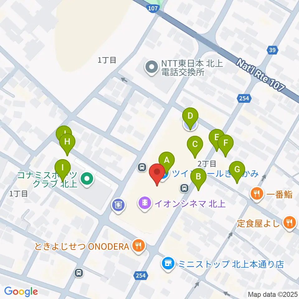 イオンシネマ北上周辺の駐車場・コインパーキング一覧地図