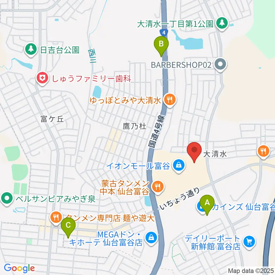 109シネマズ富谷周辺の駐車場・コインパーキング一覧地図