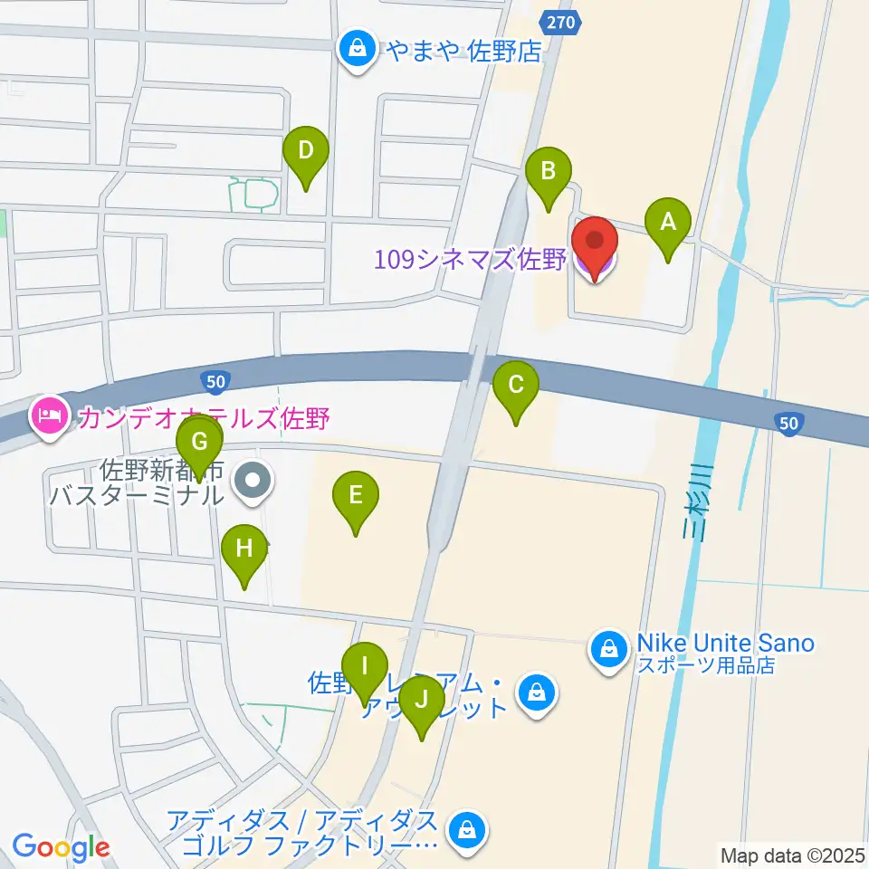 109シネマズ佐野周辺の駐車場・コインパーキング一覧地図