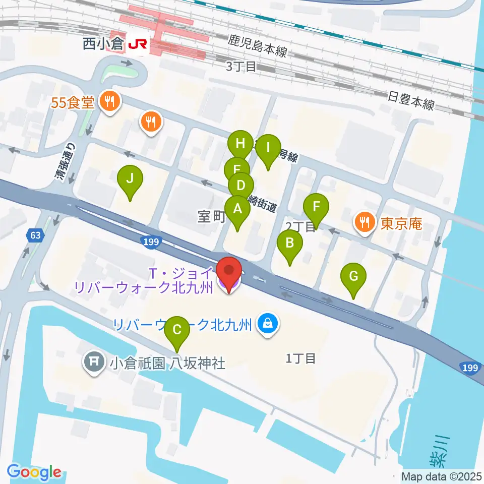 T・ジョイ リバーウォーク北九州周辺の駐車場・コインパーキング一覧地図