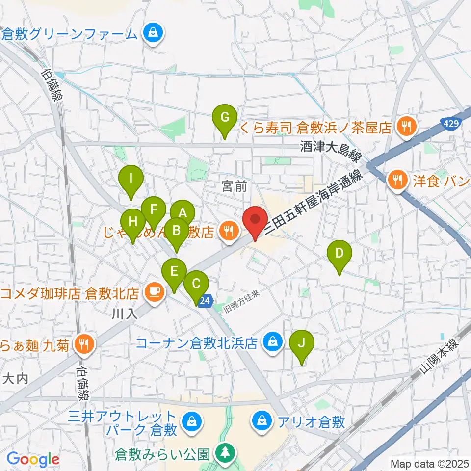 中川楽器周辺の駐車場・コインパーキング一覧地図