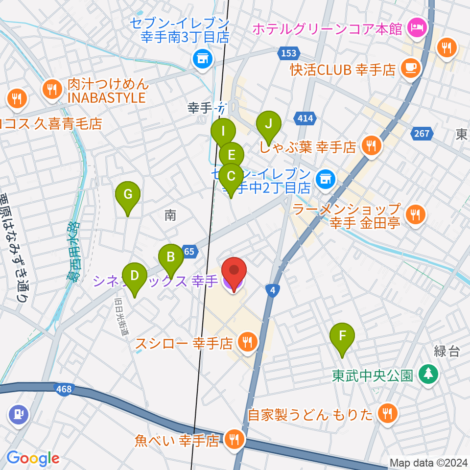 シネプレックス幸手周辺の駐車場・コインパーキング一覧地図