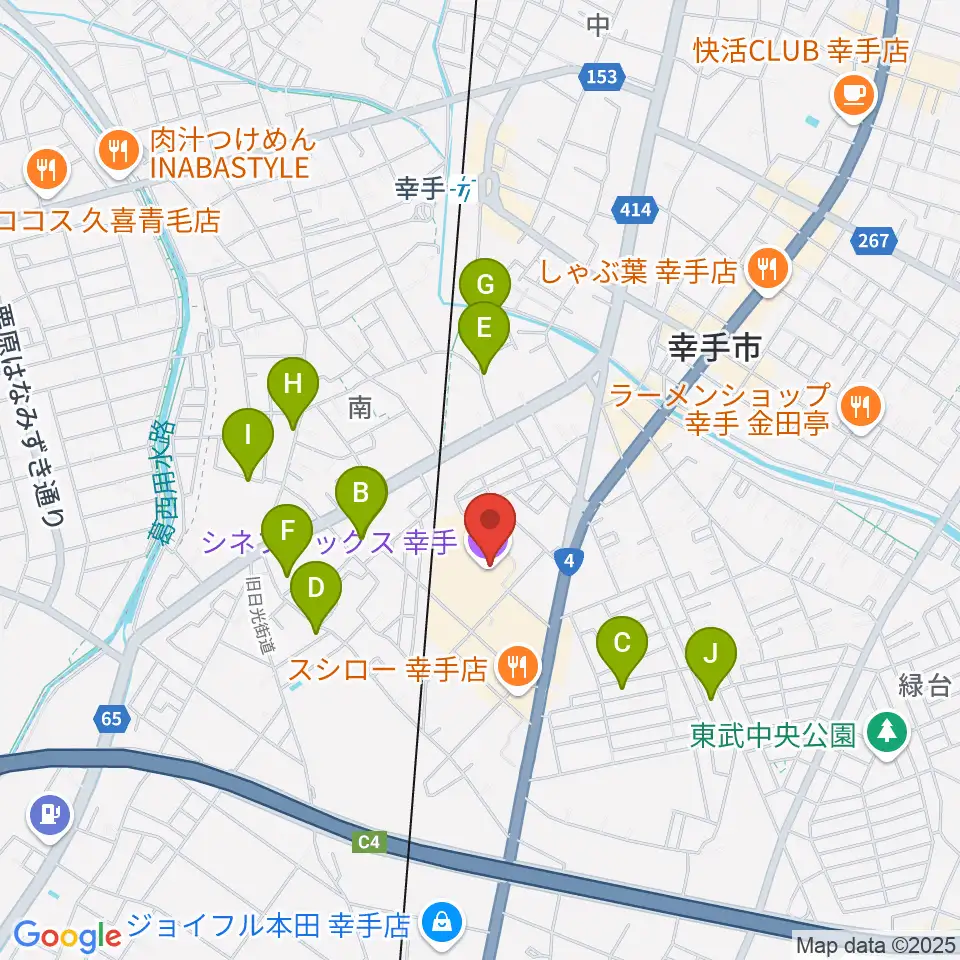 シネプレックス幸手周辺の駐車場・コインパーキング一覧地図