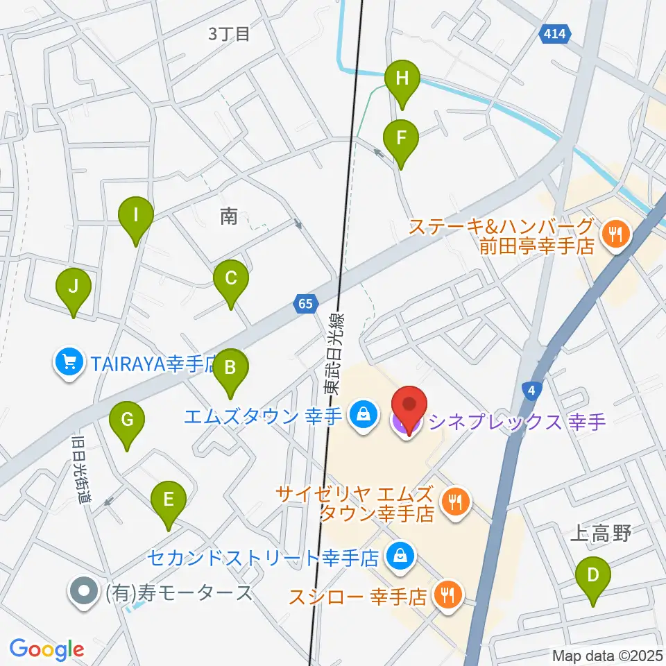 シネプレックス幸手周辺の駐車場・コインパーキング一覧地図