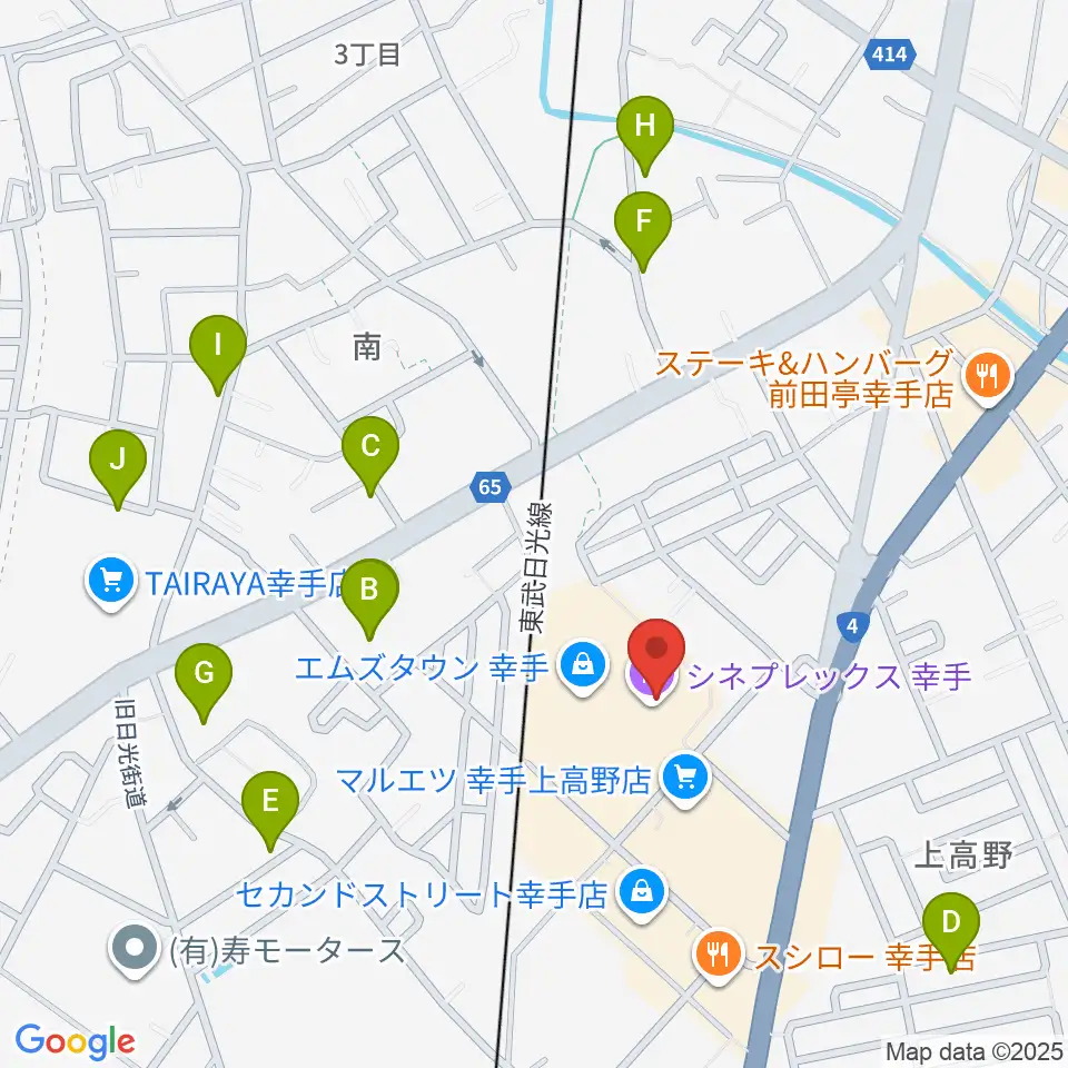 シネプレックス幸手周辺の駐車場・コインパーキング一覧地図