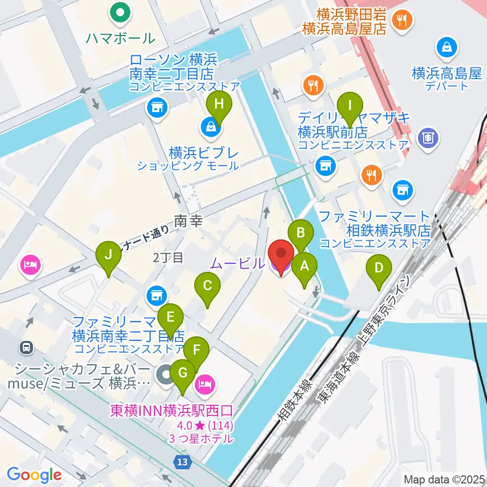 ムービル周辺の駐車場・コインパーキング一覧地図